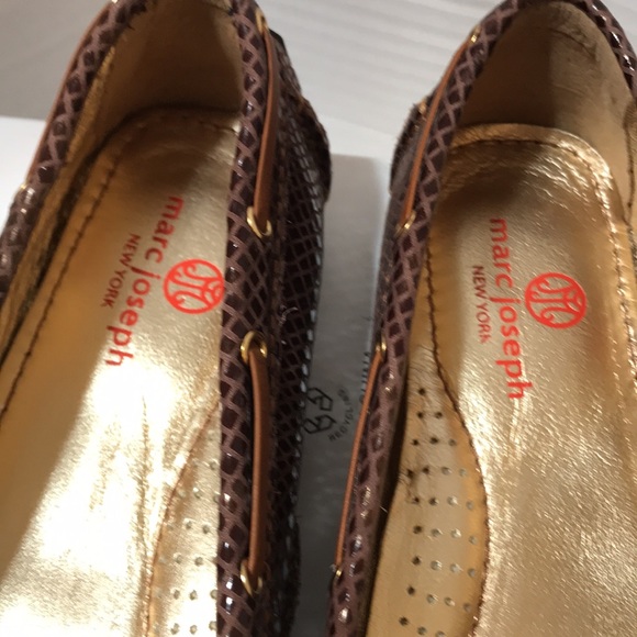 Marc Joseph snake embossed leather moccasins with leather lining and padded sole - Picture 3 of 8